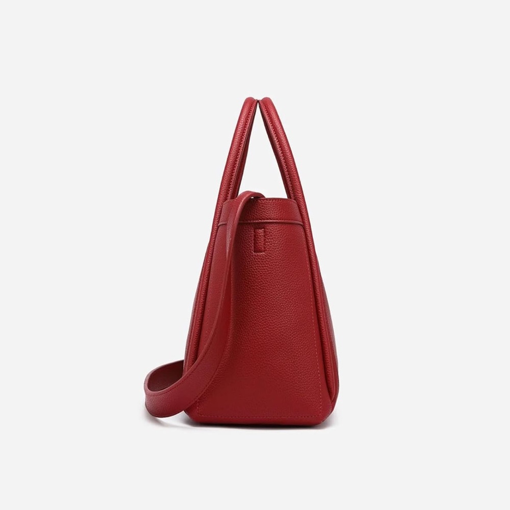 Red NEWBELLA Vegan Leather Tote Bag Shoulder Bag Handbag with Matching Purse - Picture 4 of 11